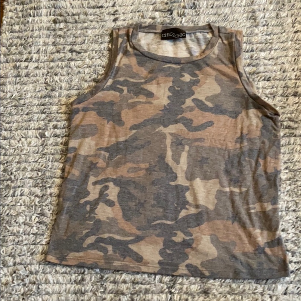 Camouflage star tank top girls size 12
